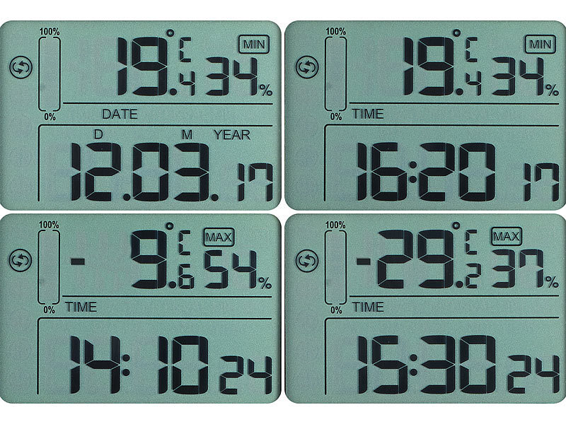 ; Wetterstationen mit Farb-Display, Funkuhr und Außensensor Wetterstationen mit Farb-Display, Funkuhr und Außensensor Wetterstationen mit Farb-Display, Funkuhr und Außensensor 