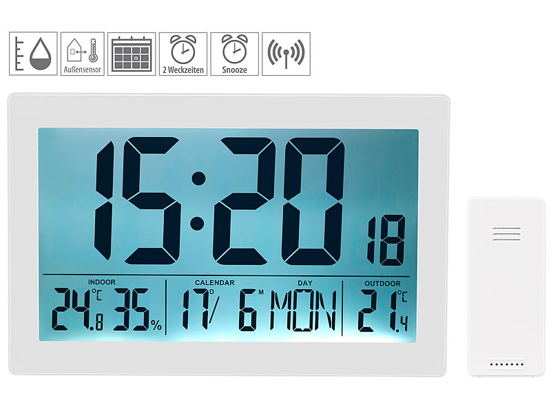 ; Wetterstationen mit Farb-Display, Funkuhr und Außensensor Wetterstationen mit Farb-Display, Funkuhr und Außensensor Wetterstationen mit Farb-Display, Funkuhr und Außensensor Wetterstationen mit Farb-Display, Funkuhr und Außensensor 