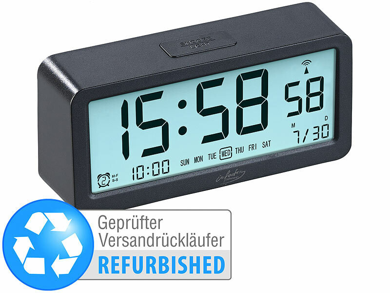 ; Funk-Wecker mit 2 Weckzeiten, USB-Ladestation und Thermometer Funk-Wecker mit 2 Weckzeiten, USB-Ladestation und Thermometer Funk-Wecker mit 2 Weckzeiten, USB-Ladestation und Thermometer 