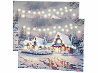 infactory LED Leinwand Weihnachten, LED-Bild Weihnachtsmotive