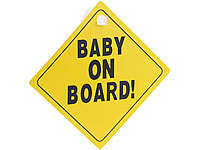 infactory Schild mit Saugnapf Auto, Baby an Bord Schild mit Saugnapf