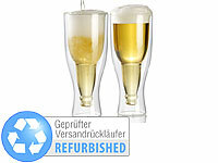 infactory Bier-Gläser, Gläser in Bierflasche-Optik, Geschenk-Bierglas