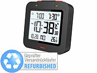 infactory Uhr Wecker, Reise-Funk-Wecker, Doppel-Wecker, LCD Funkuhr