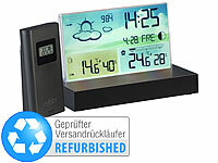 infactory Drahtlose Wetterstation, Wetterstation mit Beleuchtung