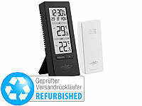 infactory Funkuhr Wanduhr lautlos, Außenthermometer Digitale Funk