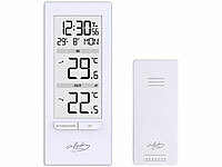 infactory Wandthermometer, Funk-Thermometer mit Außensensor; Wetterstationen mit Farb-Display, Funkuhr und Außensensor Wetterstationen mit Farb-Display, Funkuhr und Außensensor Wetterstationen mit Farb-Display, Funkuhr und Außensensor 