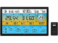 infactory Wetterstation für Handy, Wetterstation mit Datenspeicher; Wetterstationen mit Farb-Display, Funkuhr und Außensensor Wetterstationen mit Farb-Display, Funkuhr und Außensensor Wetterstationen mit Farb-Display, Funkuhr und Außensensor 