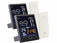 infactory Thermometer-Barometer, Funk Wetterstationen Farbdisplays; Wetterstationen mit Farb-Display, Funkuhr und Außensensor Wetterstationen mit Farb-Display, Funkuhr und Außensensor Wetterstationen mit Farb-Display, Funkuhr und Außensensor 