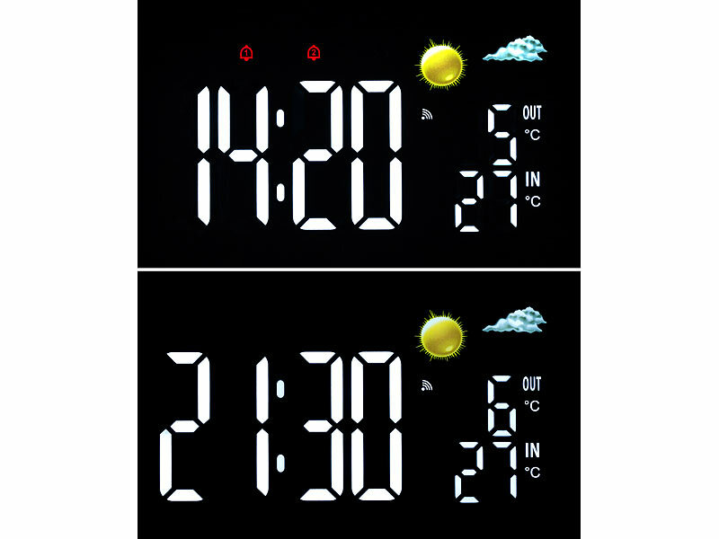 ; Wetterstationen mit Farb-Display, Funkuhr und Außensensor Wetterstationen mit Farb-Display, Funkuhr und Außensensor Wetterstationen mit Farb-Display, Funkuhr und Außensensor Wetterstationen mit Farb-Display, Funkuhr und Außensensor 