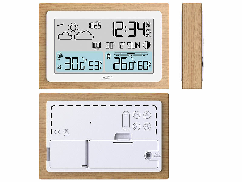 ; Wetterstationen mit Farb-Display, Funkuhr und Außensensor Wetterstationen mit Farb-Display, Funkuhr und Außensensor Wetterstationen mit Farb-Display, Funkuhr und Außensensor 