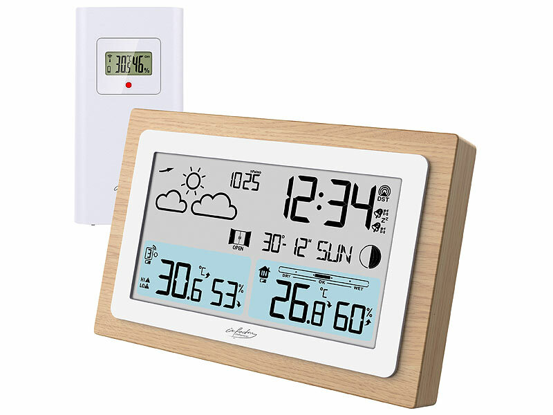 ; Wetterstationen mit Farb-Display, Funkuhr und Außensensor Wetterstationen mit Farb-Display, Funkuhr und Außensensor Wetterstationen mit Farb-Display, Funkuhr und Außensensor 