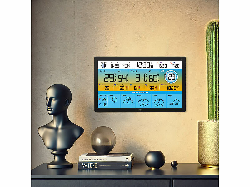 ; Wetterstationen mit Farb-Display, Funkuhr und Außensensor Wetterstationen mit Farb-Display, Funkuhr und Außensensor Wetterstationen mit Farb-Display, Funkuhr und Außensensor 